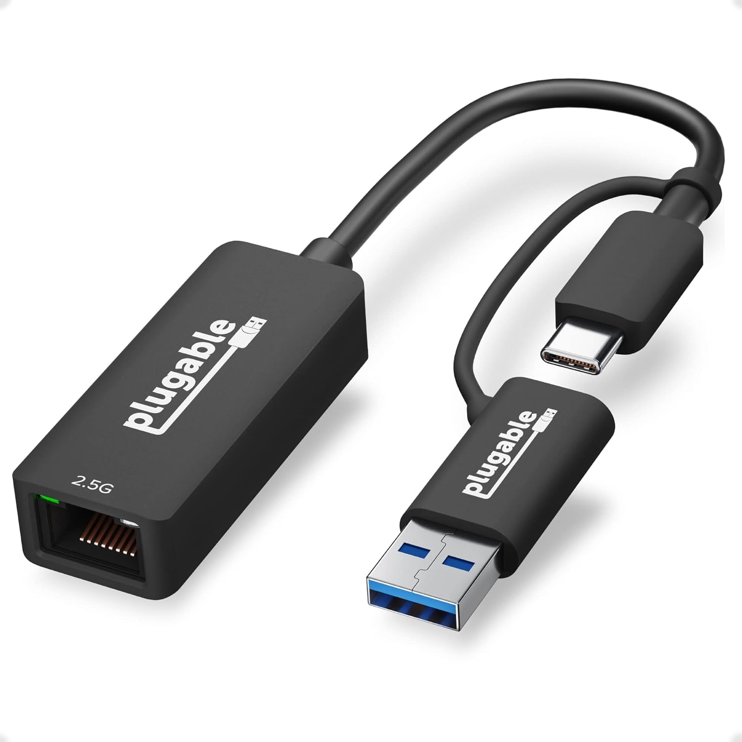 Plugable 2.5G USB-C USB-A Ethernet Adapter